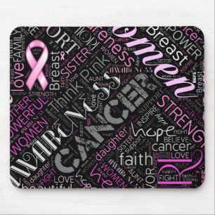 Tapis De Souris Cancer du sein Sensibilisation Mot Cloud ID261