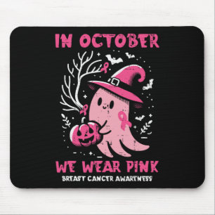 Tapis De Souris Cancer du sein sorcière fantôme Octobre Pink Aware