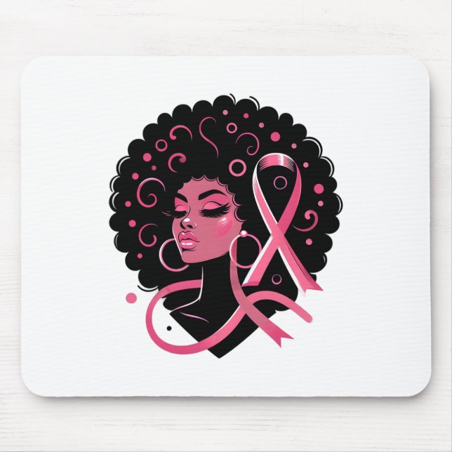 Tapis De Souris Cancer du sein Soutien des femmes afro-américaines (Devant)