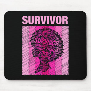 Tapis De Souris Cancer du sein Survivante Africaine Américaine Fem
