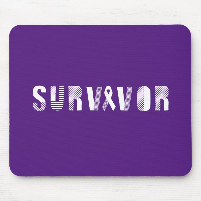 Tapis De Souris Cancer du survivant Ruban Inspiration Motivationne (Devant)