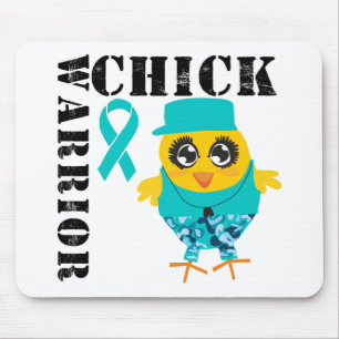 Tapis De Souris Cancer ovarien de poussin de guerrier