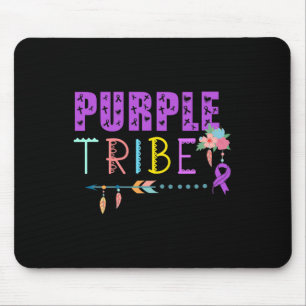 Tapis De Souris Cancer pancréatique Pourpre Tribu Sensibilisation 