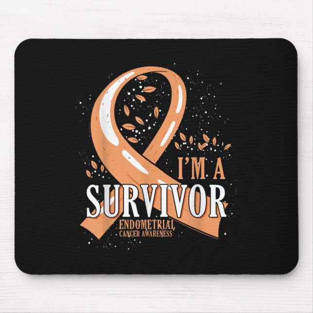 Tapis De Souris Cancer Survivante Peach Ribbon Endomètre Cancer Aw (Devant)
