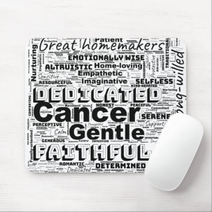 Tapis De Souris Cancer Zodiac Mot Cloud Inspiration Souris Pad