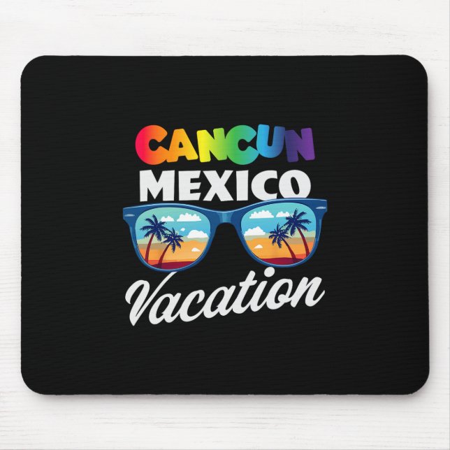 Tapis De Souris Cancun Mexique Destination Voyage Plage Vacances  (Devant)