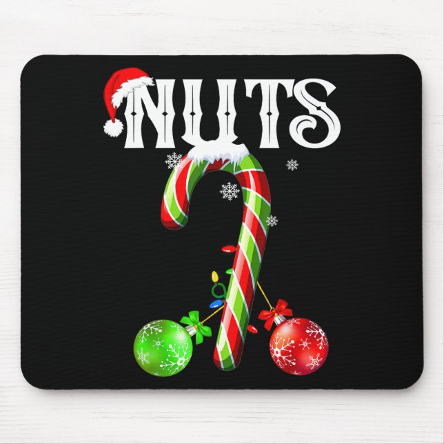 Tapis De Souris Candy Cane Chest Nuts Couples Funny Chestnuts Xmas (Devant)