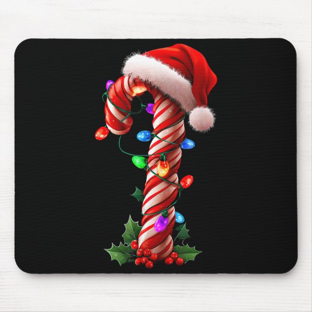 Tapis De Souris Candy Cane Christmas Design Boys Girls Kids Adults (Devant)