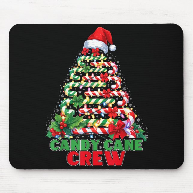 Tapis De Souris Candy Cane Crew Christmas Funny Xmas Matching Fami (Devant)