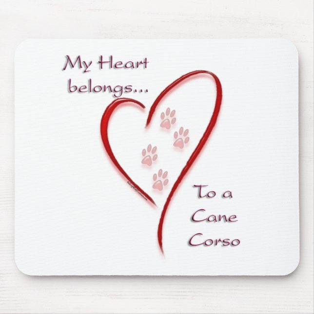 Tapis De Souris Cane Corso Coeur Appartient (Devant)