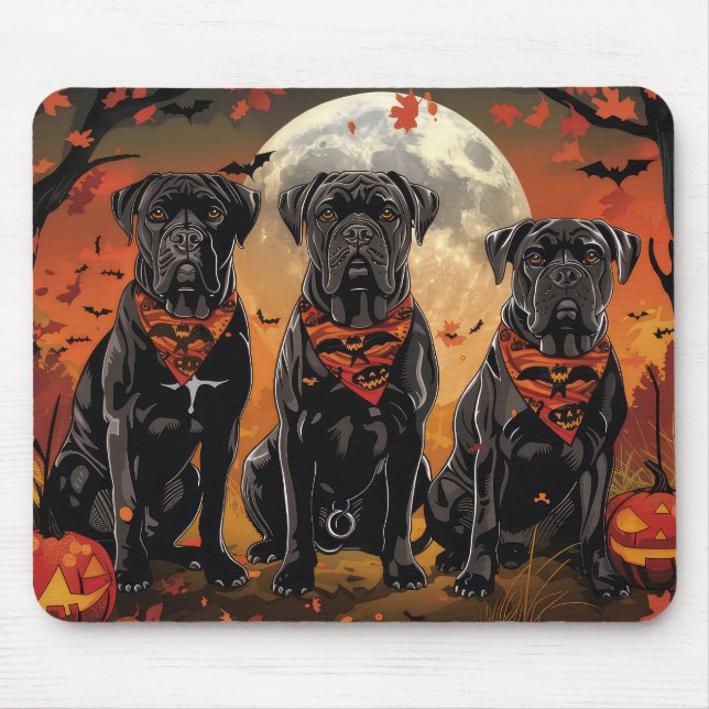 Tapis De Souris Cane Corso Halloween Épouvantable (Devant)