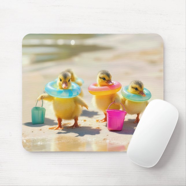 Tapis De Souris Canettes Avec Jouets De Plage (Avec souris)