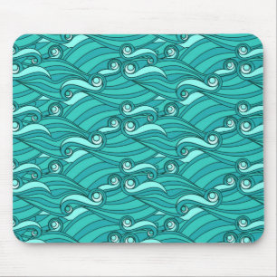 Tapis De Souris Caniche bleu rétro surf art