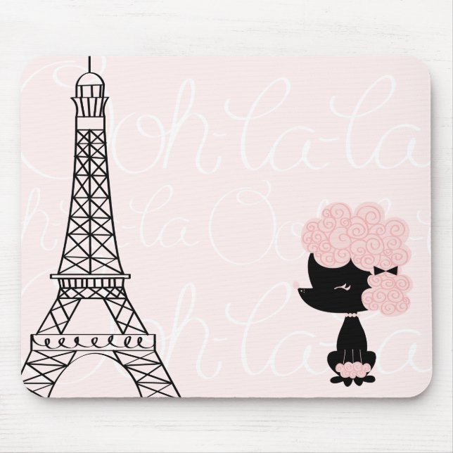 Tapis De Souris Caniche français de dessin animé (Devant)