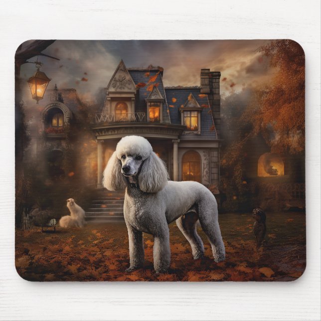 Tapis De Souris Caniche Halloween Épouvantable (Devant)