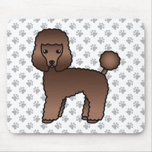 Tapis De Souris Caniche jouet marron Chien de dessin animé mignon