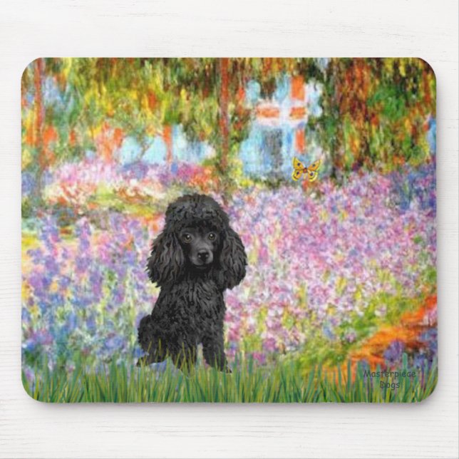 Tapis De Souris Caniche (noir 1) - Jardin (Devant)