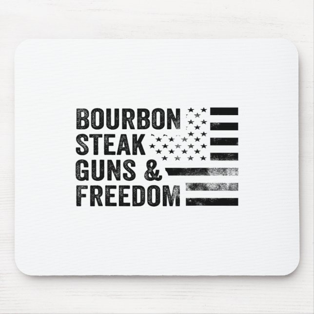Tapis De Souris Canons À Steak Bourbon Et Liberté Usa Drapeau Whis (Devant)