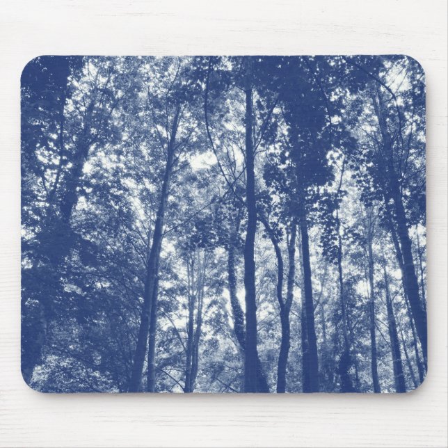 Tapis De Souris Canopée de bois - Effet Cyanotype (Devant)