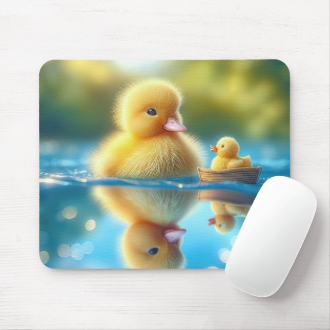 Tapis De Souris Canot jaune dans un bateau à roues (Avec souris)