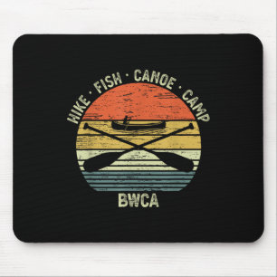Tapis De Souris Canotage vintage Bwca Randonnée en plein air Pêche