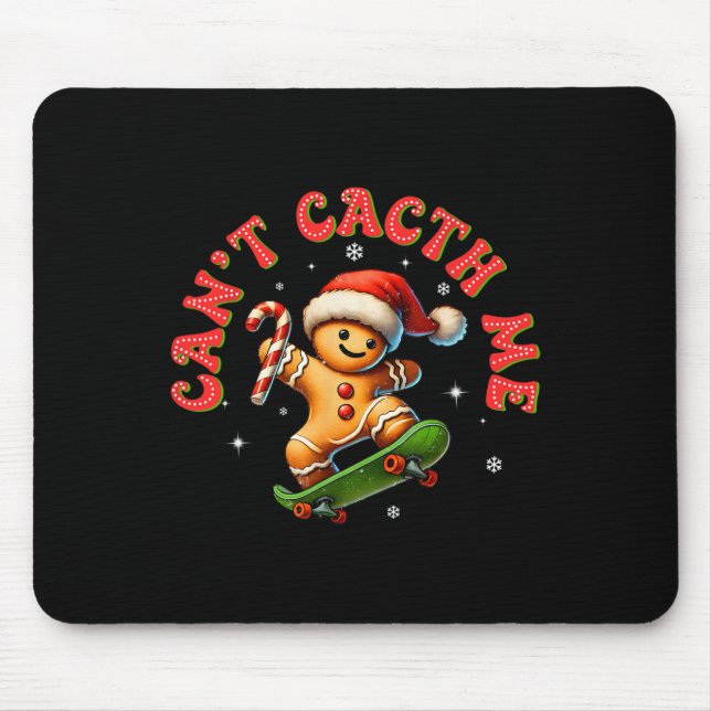 Tapis De Souris Can't Catch Me Groovy Christmas Gingerbread Man Bo (Devant)