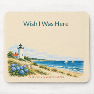 Tapis De Souris Cape Cod personnalisé Massachusetts Phare vintage