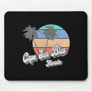 Tapis De Souris Cape San Blas Floride Fl Rétro Vintage Plage Surf