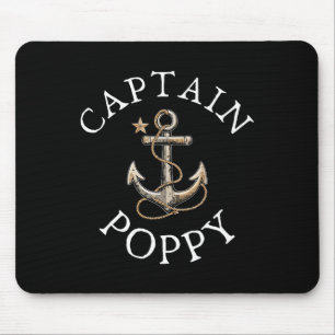 Tapis De Souris Capitaine Coquelicot Bateau Voile Ancre Vintage 