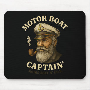 Tapis De Souris Capitaine de bateau à moteur drôle de bateau ponto