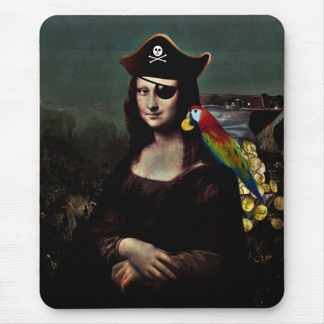 Tapis De Souris Capitaine Mona Lisa Pirate (Devant)
