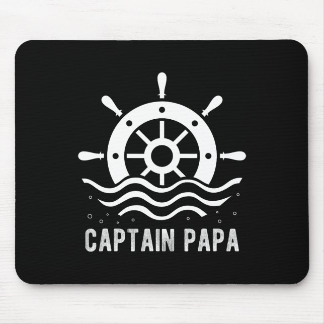Tapis De Souris Capitaine Papa Fête des pères nautique Ponton Capi (Devant)