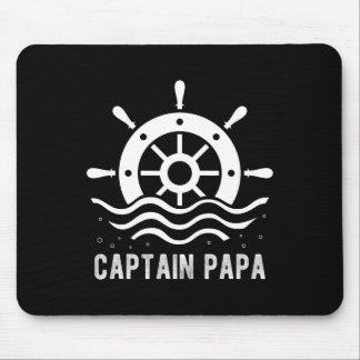Tapis De Souris Capitaine Papa Fête des Pères Ponton Capitaine