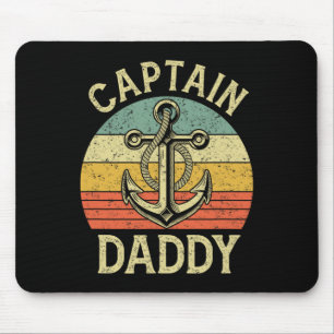 Tapis De Souris Capitaine vintage Daddy Bateau Pontoon Papa Pêche