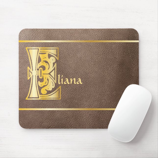 Tapis De Souris Capitale décorative botanique médiévale E (Avec souris)