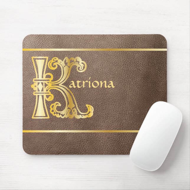 Tapis De Souris Capitale décorative botanique médiévale K (Avec souris)