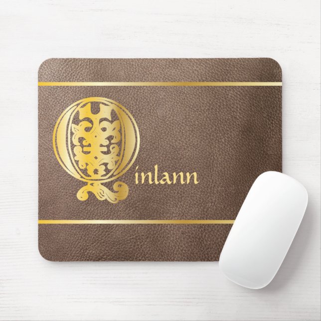 Tapis De Souris Capitale décorative botanique médiévale Q (Avec souris)