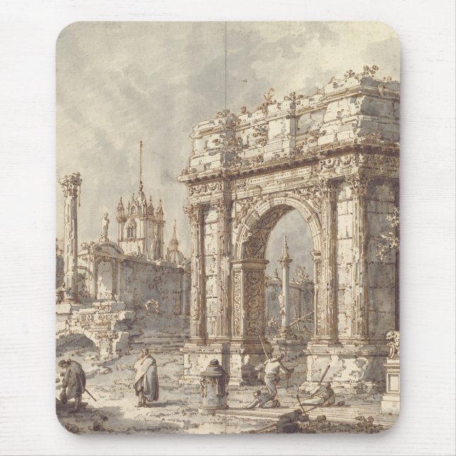 Tapis De Souris Caprice avec un arc de triomphe romain (Devant)