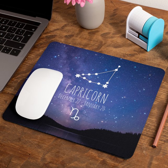 Tapis De Souris Capricorne | Constellation Zodiaque personnalisée (Créateur téléchargé)