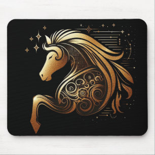 Tapis De Souris Capricorne Zodiaque Cheval Or Astrologie