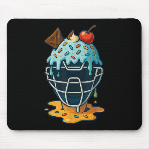Tapis De Souris Capteur De Baseball Masque Crème Ice Épingles Des