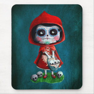 Tapis De Souris Capuchon de rouge de Dia de los Muertos Little