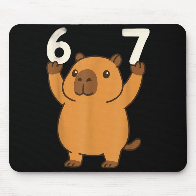 Tapis De Souris Capybara 67 Mème Six Sept Drôle  (Devant)