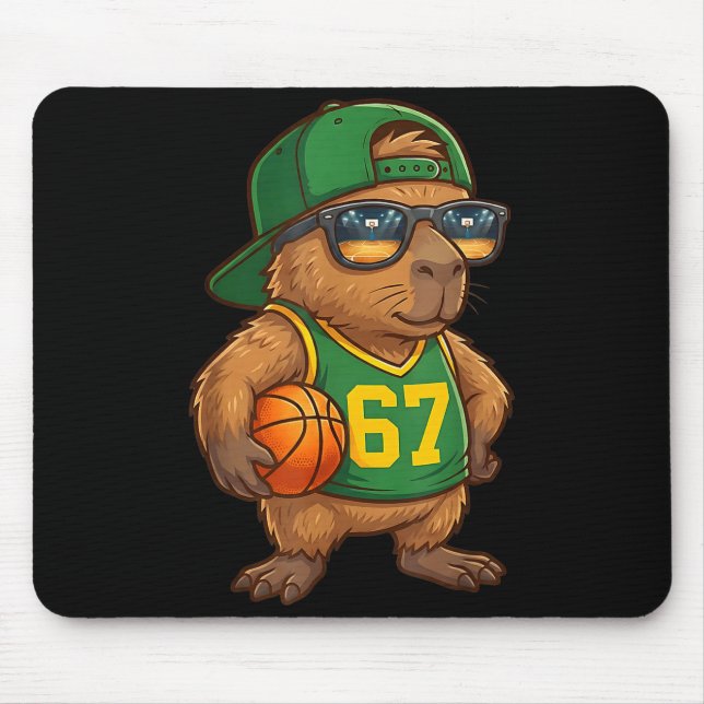 Tapis De Souris Capybara Basketball 67 Gen Alpha Slang Srts Men Bo (Devant)