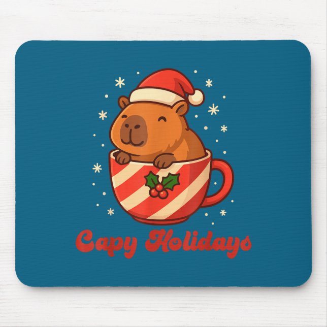 Tapis De Souris Capybara Christmas Shirt, Funny Capy Holidays  (Devant)
