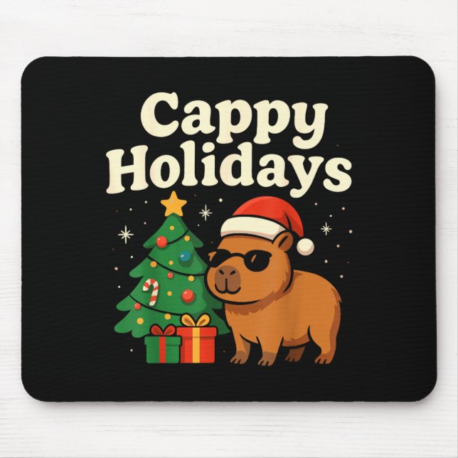 Tapis De Souris Capybara Christmas Shirt, Funny Capy Holidays  (Devant)