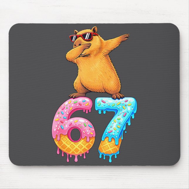 Tapis De Souris Capybara Dabbing 67 Ice Cream Drip 67 Birthday Boy (Devant)