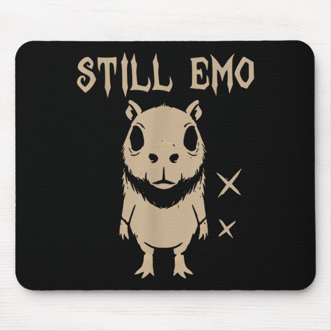 Tapis De Souris Capybara Emo Goth Punk Toujours Emo  (Devant)