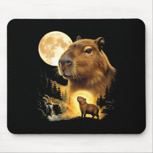 Tapis De Souris Capybara hurlant à la lune mème animal des années