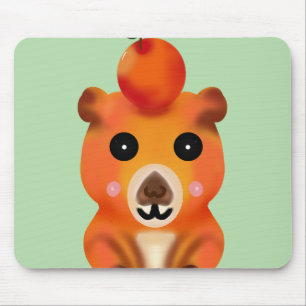 Tapis De Souris Capybara Mignon et Flou avec Orange   Ar Kawaii An
